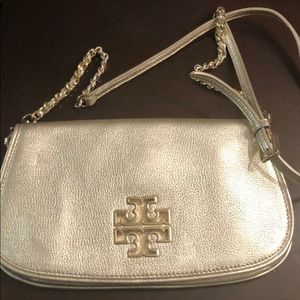 Metallic gold Tory Burch crossbody bag